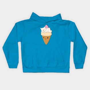 Kawaii Polar Bear Ice Cream Kids Hoodie